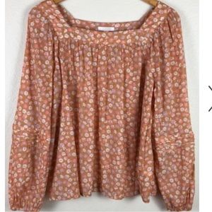 LAUREN CONRAD PEASANT DITSY FLORAL BLOUSE